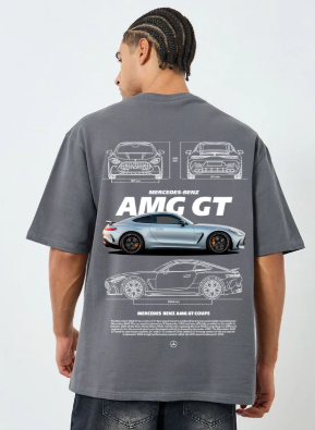 Oversized AMG GT Car Graphic T-Shirt