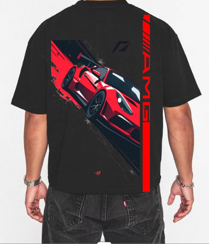 Oversized AMG GT Car Graphic T-Shirt