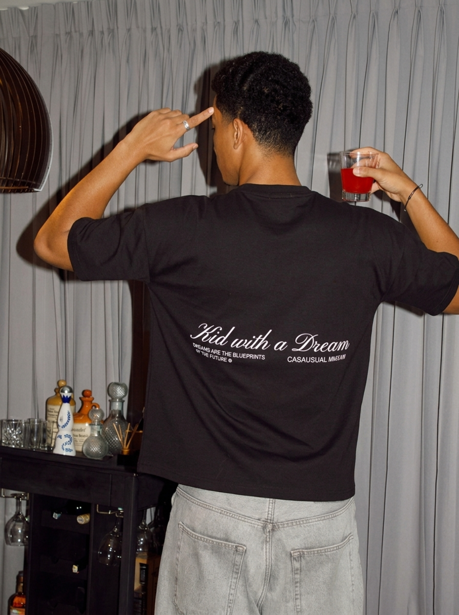 Kid With A Dream Oversized Boxy Tee – Black